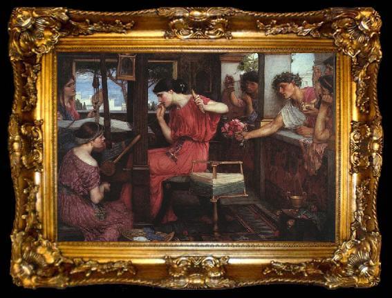 framed  John William Waterhouse Penelope and the Suitors, ta009-2